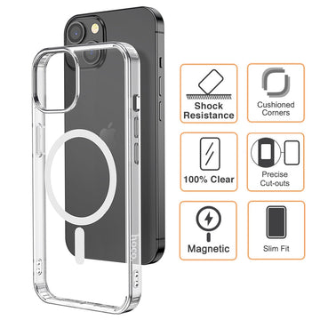 Husa Hoco pentru iPhone 14, ShockProof cu MagSafe - Transparent