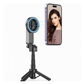 Suport Stand + Selfie XO SS22, Multifunction 4 in 1, Magnetic, Comenzi BT 5.2, Tripod - Negru