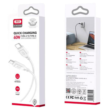 Cablu Date si Incarcare XO NB-Q236B, USB-C, PD60W, QC3.0, Braided, 1m - Alb