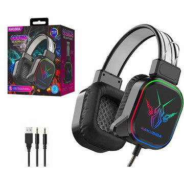 Casti cu Fir Kaku KSC-581, On Ear, 3.5mm, 2.1m Cablu, Gaming, Light Ambient - Negru