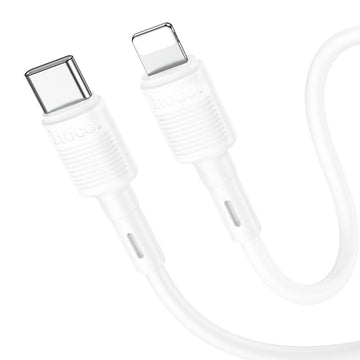 Cablu Hoco X83 Victory, USB-C la Lightning, 20W, 1m - Alb