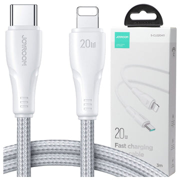 Cablu Date si Incarcare Joyroom S-CL020A11, USB-C la Lightning, PD20W, QC3.0, 1.2m - Alb