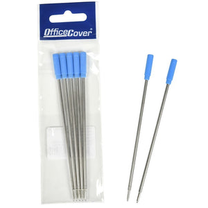 Rezerva pix cu bila Office-Cover tip Cross, metalic, 1.0mm, albastru, blister 5 buc