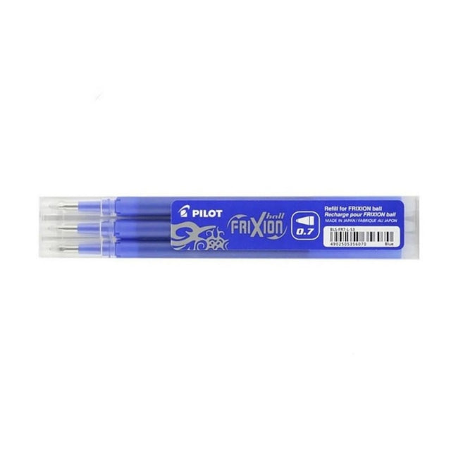 Rezerva roller Pilot Frixion BLS-FR7-L-S3-E, plastic, 0.7mm Fine, albastru, set 3 buc
