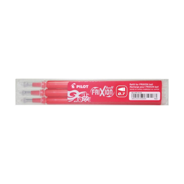 Rezerva roller Pilot Frixion BLS-FR7-R-S3, plastic, 0.7mm Fine, rosu, set 3 buc
