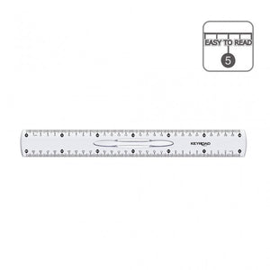 Rigla Keyroad KR971083, 30cm, plastic, transparent, cu maner