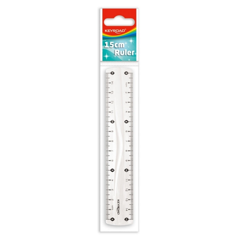 Rigla Keyroad KR970953-15, 15cm, plastic, transparent, blister