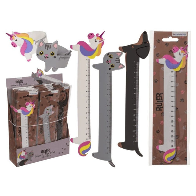 Rigla Out of the blue 29/2735 / 37227, 15cm, cauciuc, modele animalute asortate