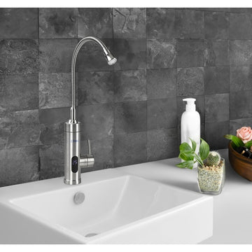 Robinet electric Z-Inox ZLN7873 3000W cu ecran digital si incalzire instanta pipa flexibila inox
