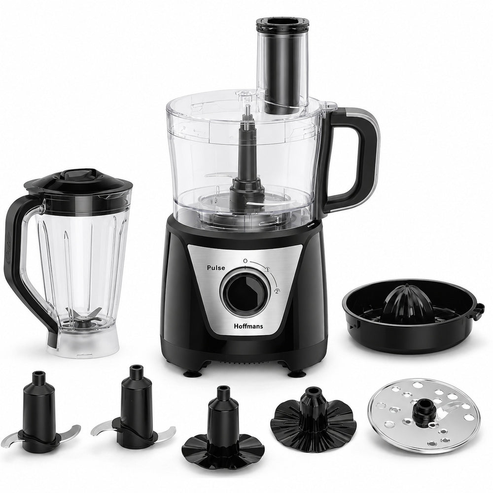 Robot de bucatarie 8 in 1 Hoffmans HM-1278, 1000W, Blender si Food Processor, Negru