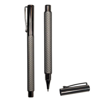 Roller metalic CNX 807, 1.0mm, corp gri imitatie piele, capac grafit