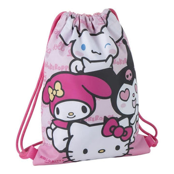 Rucsac cu snur pentru copii Cerda Hello Kitty 630220, albastru cu verde, 27x33x1cm