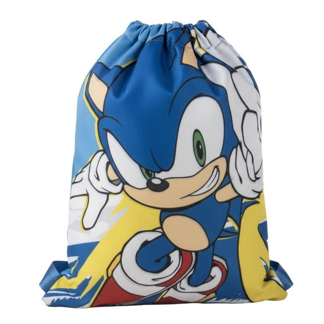 Rucsac cu snur pentru copii Cerda Sonic 630145, albastru cu verde, 27x33x1cm