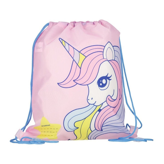 Rucsac cu snur pentru copii Starpak Unicorn, 38.5x33cm, 550811, roz