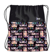 Rucsac cu snur pentru copii St.Majewski St.Right Colour Anime, 43cm, negru