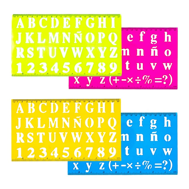 Sablon Cnx, cifre si litere, plastic, set 2 buc