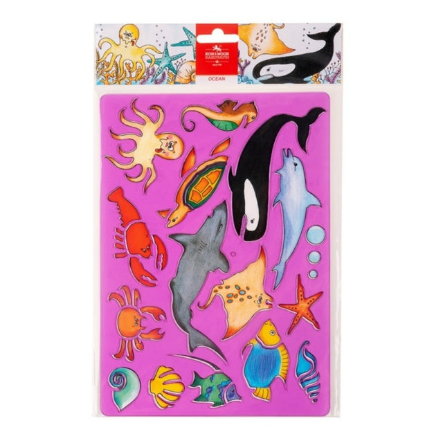 Sablon Koh-i-noor Ocean K982 003, plastic, 31x20cm, 15 animale oceanice