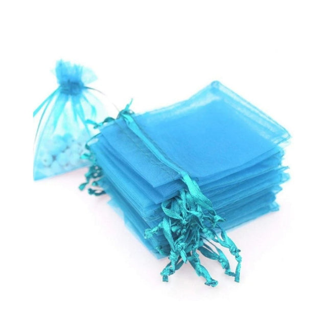Saculet organza, 7x9cm, dreptunghiular, verde, set 100 buc