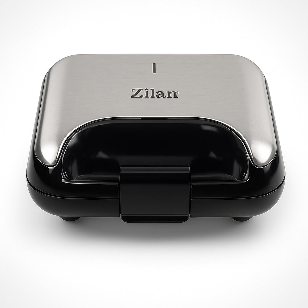 Sandwich maker 3 in 1 Zilan ZLN4704, gri, 800W, placi teflon interschimbabile, antiaderente, sistem inchidere, compact