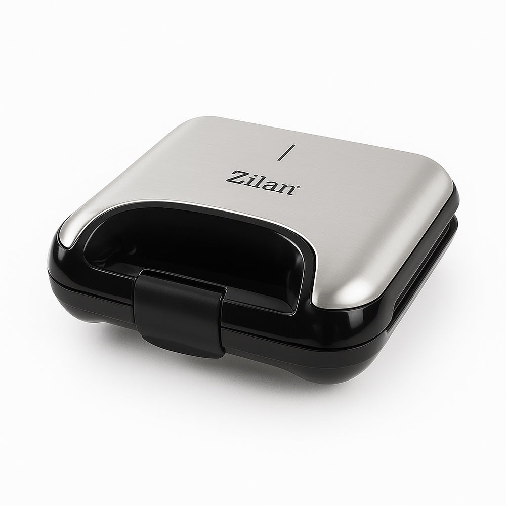 Sandwich maker 5 in 1 Zilan ZLN-3932, 800W, placi detasabile grill, triunghi, sandwich, vafe, nuci, antiaderente, negru/inox