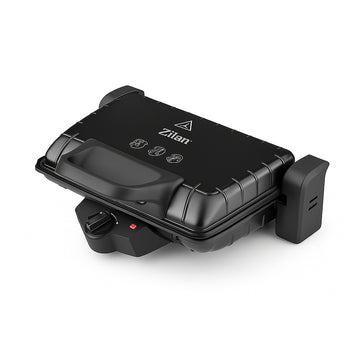 Sandwich maker si grill Zilan ZLN4021, 1600W, inox/negru, placi antiaderente, panini, termostat reglabil, capacitate 3 portii