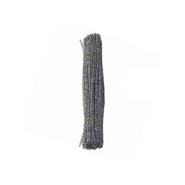 Accesorii creatie - sarma plusata, argintiu, cu sclipici, set 25 buc, Colorarte
