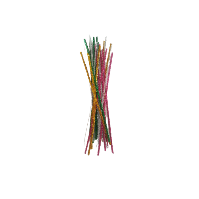 Accesorii creatie - sarma plusata, diverse culori, cu sclipici, set 25 buc, Colorarte
