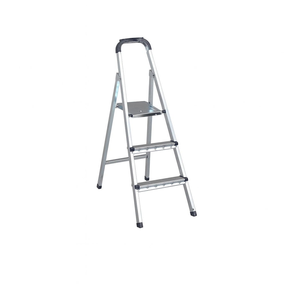 Scara metal ZILAN, 2 trepte + platforma, metal vopsit electrostatic, ZLN2197, argintiu