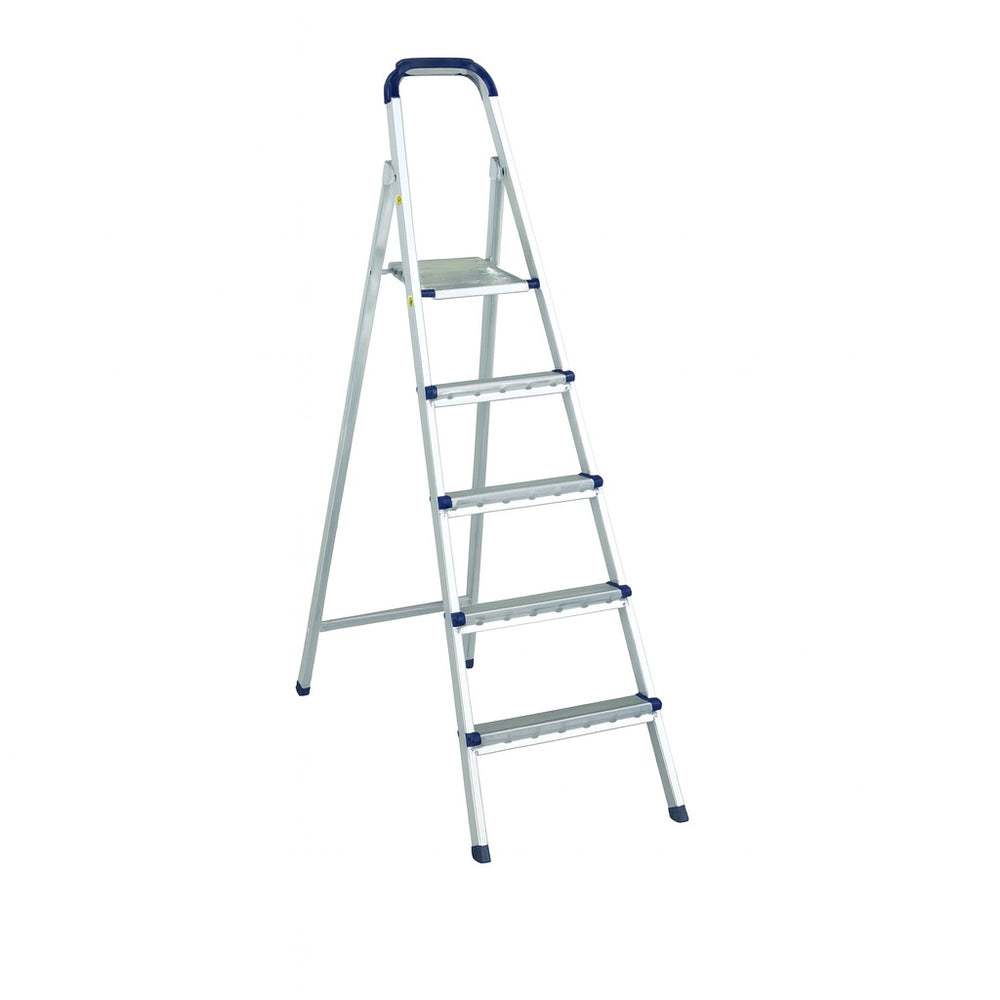 Scara metal ZILAN, 4 trepte + platforma, profil patrat, ZLN1169, argintiu