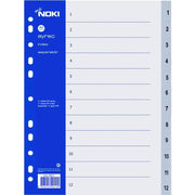 Index plastic numeric 1-12 Noki 59212, A4, portret, gri
