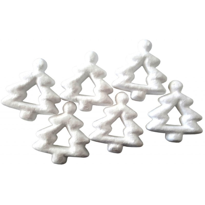 Accesorii creatie - polistiren - bradut, alb, 6cm, set 10 buc, Colorarte