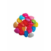 Accesorii creatie - nasturi inimi plastic, diverse culori, 12mm, set 15-20 buc, Colorarte
