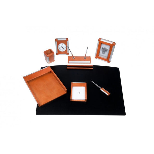 Set pentru birou Bestar Vienna 8147HDY, lemn + aluminiu, 8 piese, maro