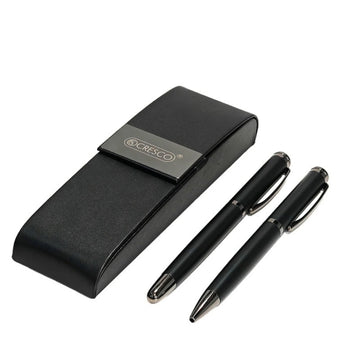 Set cadou creion + pix Cresco, corp metalic uni, cutie cu magnet
