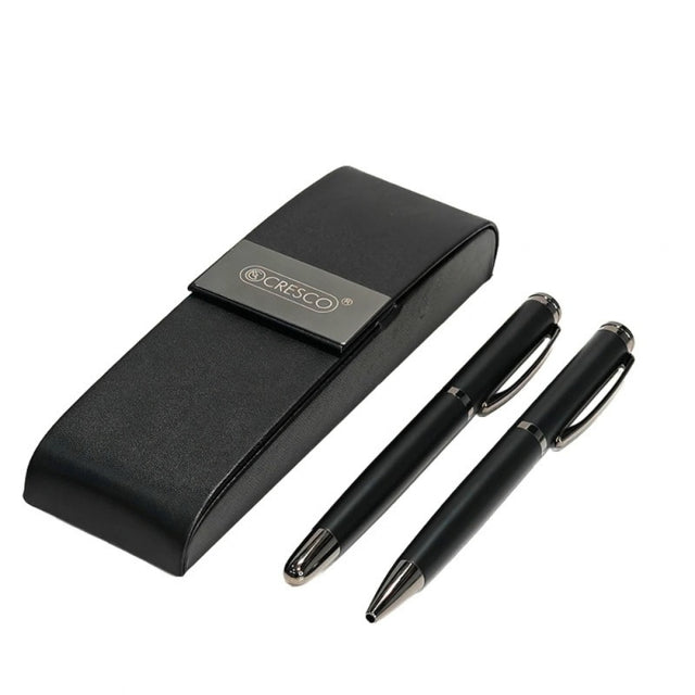 Set cadou creion + pix Cresco, corp metalic uni, cutie cu magnet