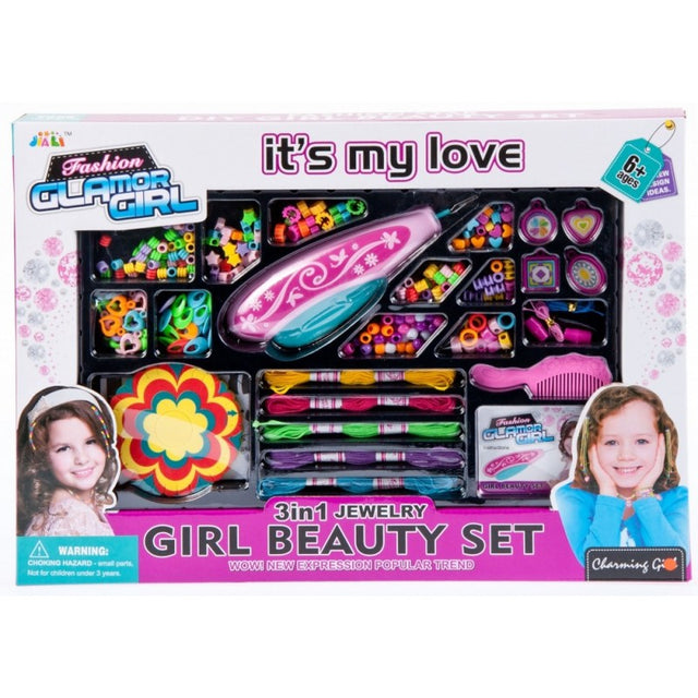 Set fashion - codite colorate - 3 in 1, aparat + margele + accesorii, MegaCreative 454524, 6+ ani