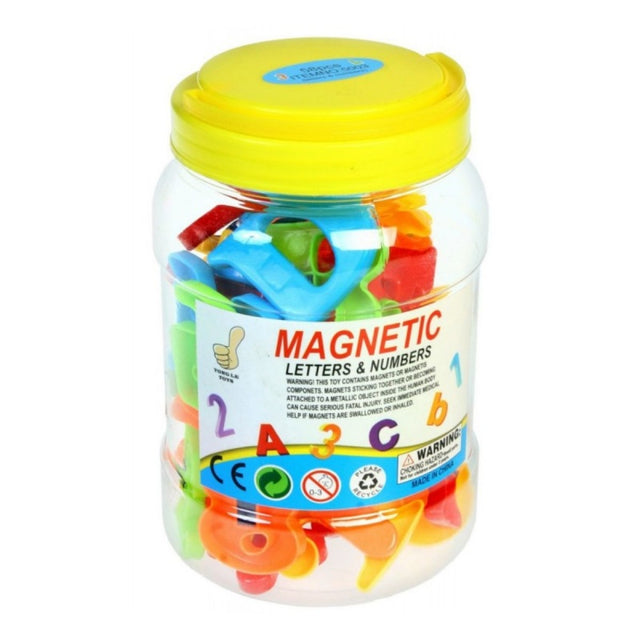 Set creatie litere si cifre magnetice, no. 5003, 58 pcs/borcan, diverse culori, MegaCreative, 406337