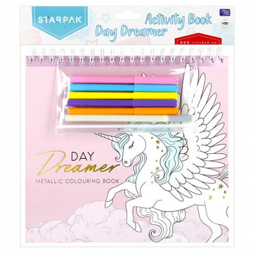Set creativ - Carte cu activitati, Day Dreamer, cu 5 carioci, 1 liner, Starpak, 497701