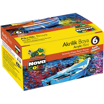 Culori acrilice Nova Color, 6 culori x 30ml, NC-180