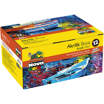 Culori acrilice Nova Color, 12 culori x 30ml, NC-179