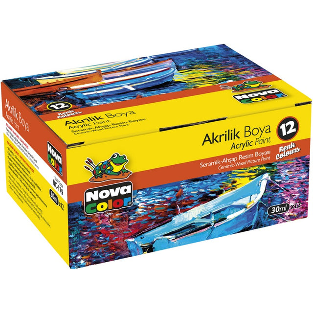 Culori acrilice Nova Color, 12 culori x 30ml, NC-179