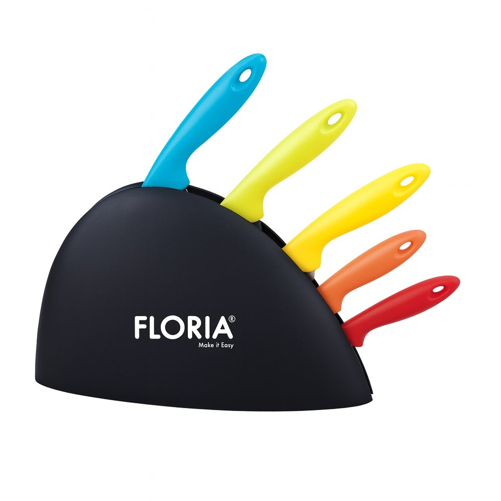 Set cutite Floria 5 piese, otel inoxidabil, suport plastic, ZLN1150, multicolor
