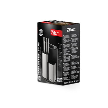 Set cutite Zilan 7 piese, otel inoxidabil 3CR13, tocator cu ascutitor inclus, ZLN1627