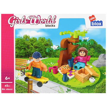 Set de constructie Alleblox Girls World - in parc la picnic- AB6027 / 547907, 45 piese, 6+