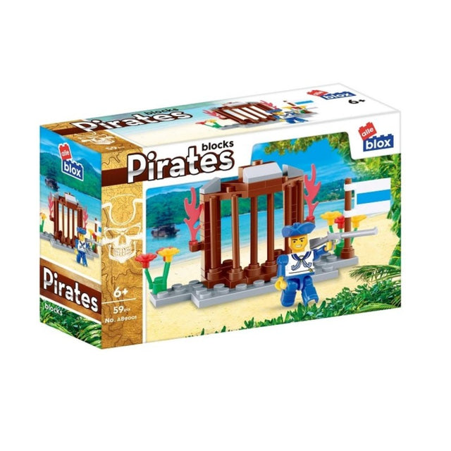 Set de constructie Alleblox, Pirati, 525229 / 30 / 31 / 32, 55-66 piese, 15x10x5cm, +6 ani