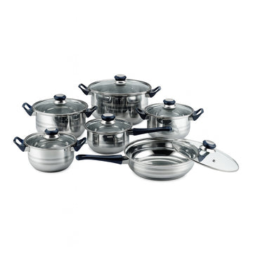 Set oale inox 12 piese FLORIA, grosime 0.4mm, fund triplu stratificat, ZLN4038, inox