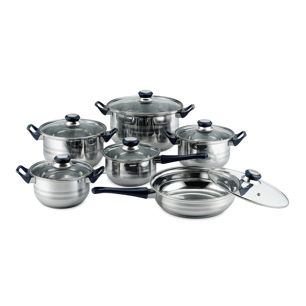 Set oale inox 12 piese FLORIA, grosime 0.4mm, fund triplu stratificat, ZLN4038, inox