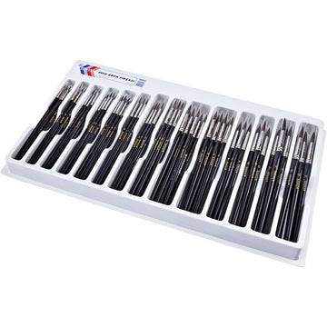 Pensula Brons BR-247, varf rotund, nr. 00-12, pictura cu acuarele, set 144 buc/tavita PVC