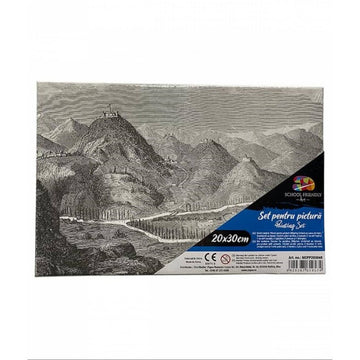 Set pictura pe panza imprimata 20x30cm, Pigna - Peisaj - acuarele, pensule, accesorii, PP203048