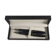 Set cadou stilou + pix Cresco Symphony 850005 SY-02, corp metalic negru clips argintiu